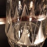Chiseled glass pitcher