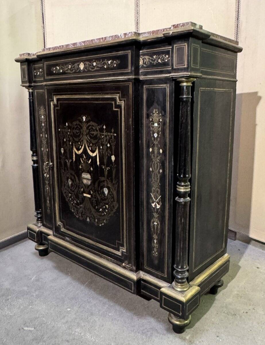 "Boulle" furniture with a support height in gilded brass marquetry from the Napoleonic era.
