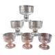6 vintage French transparent cavalier champagne glasses with thick stems