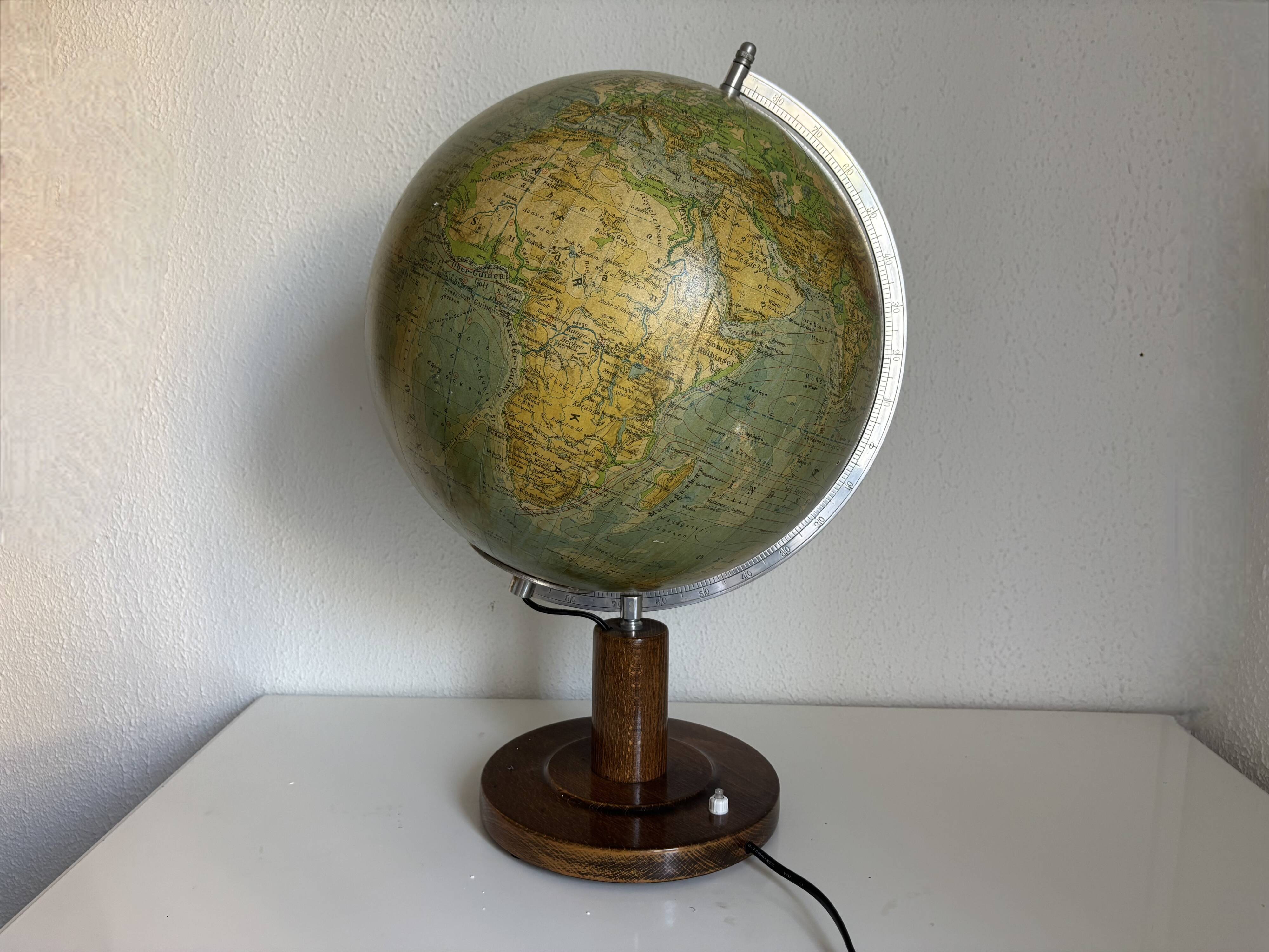Vintage globe 1950/1953 terrestrial Räth world map ex-GDR - 52 cm