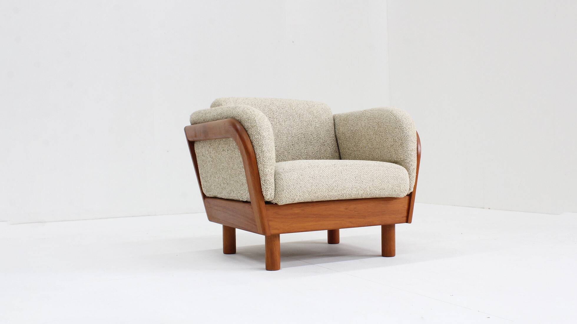 Vintage Danish mid-century armchair solid teak by Olsen Laursen 1960s