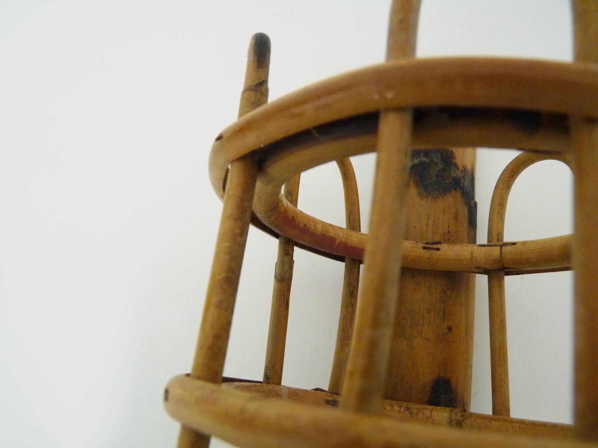 Rattan bamboo lantern wall light. 1950s-1960s