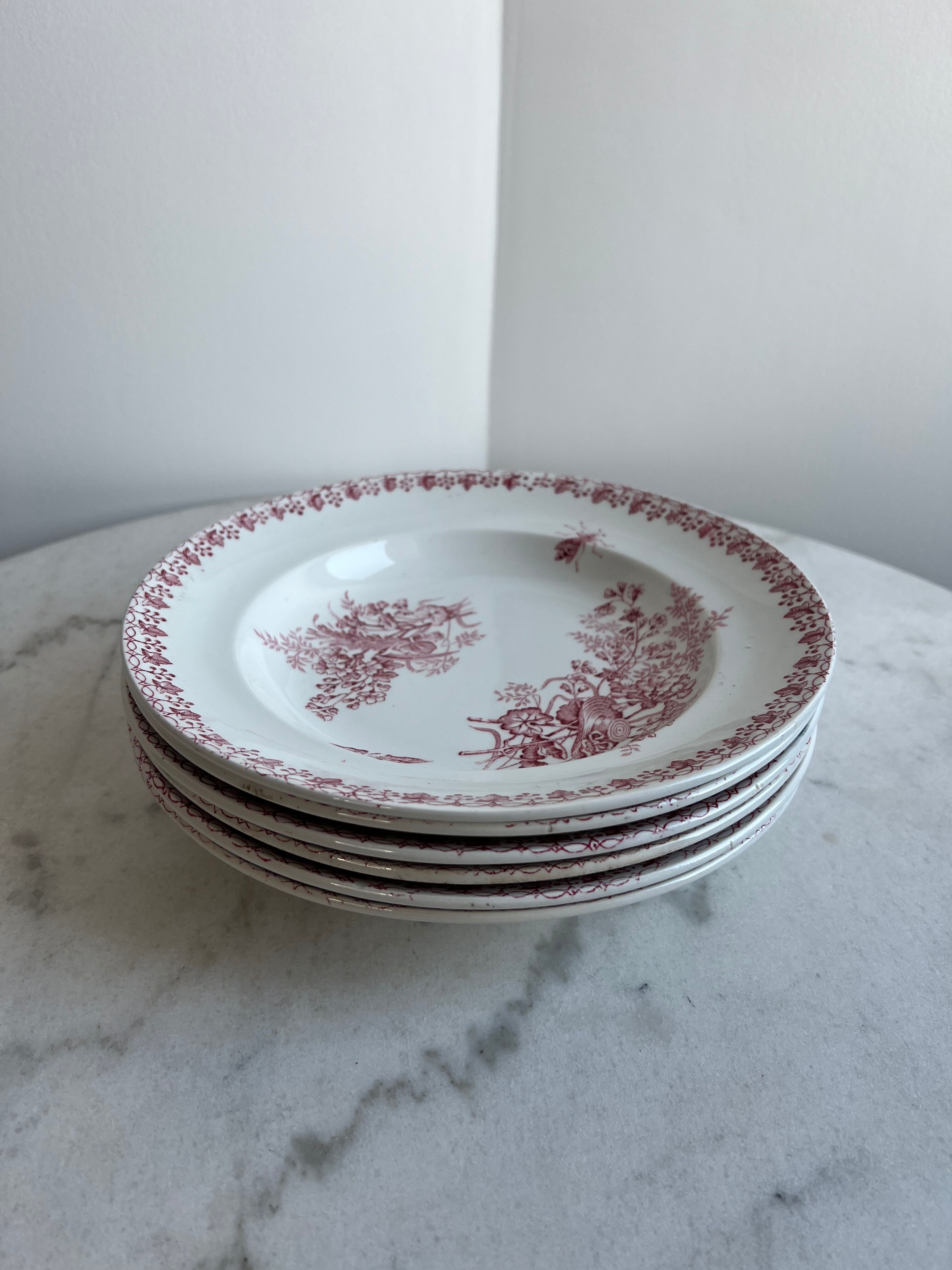 Set of 6 Terre de Fer Terre de Fer plates Onnaing Moisson