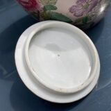 Asian covered pot in partitioned enamels