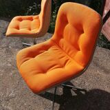 Set of 4 vintage Steelcase Strafor office chairs by Randall Buck.