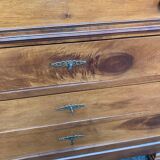 Vintage Louis Philippe commode in wood and grey marble from the 20th century.