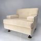 Paire de fauteuils carrés en velours blanc avec pieds en teck attribuées à Marco Zanuso pour Arflex, Italie, 1962