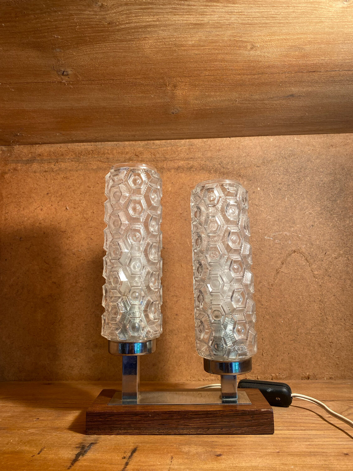 Lampe double vintage mid century