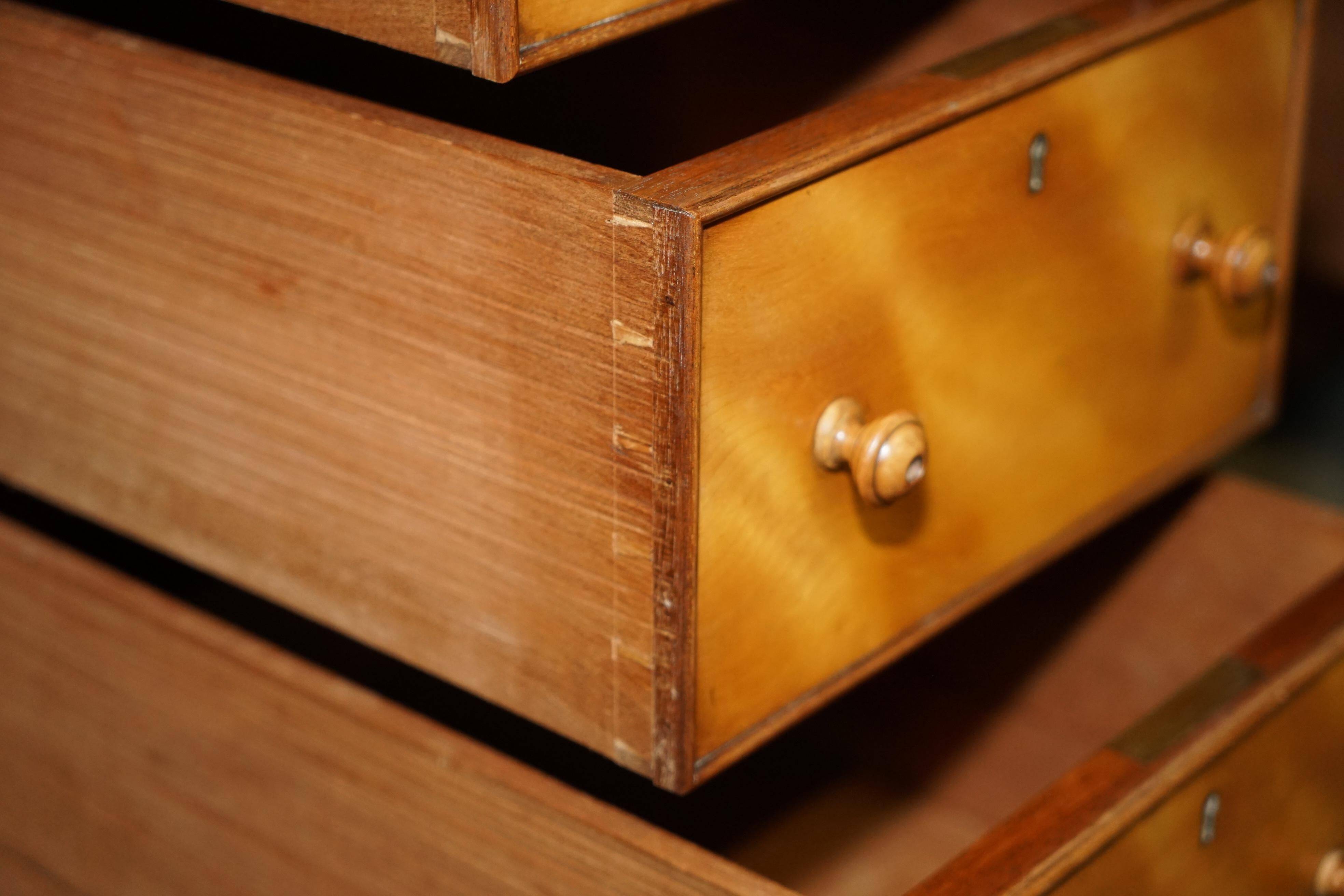 Victorian pedestal desk by Morris & Co circa 1880 in satinwood.