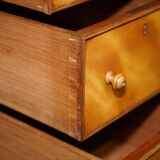 Victorian pedestal desk by Morris & Co circa 1880 in satinwood.