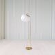 Mid-century modern brass floor lamp Bergboms G-03, Sweden, 1960s