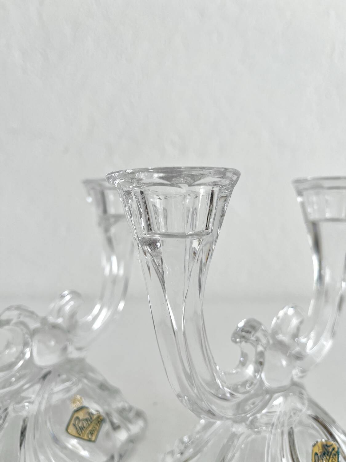 2 vintage Phonix crystal 2-arm candlestick candle holders