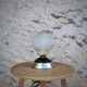 Table lamp, old vintage globe in chiseled glass