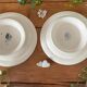 Pair of antique earthenware mignardise dishes from Saint-Amand (Nord)