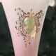 Vase en opaline marquise rose et blanc