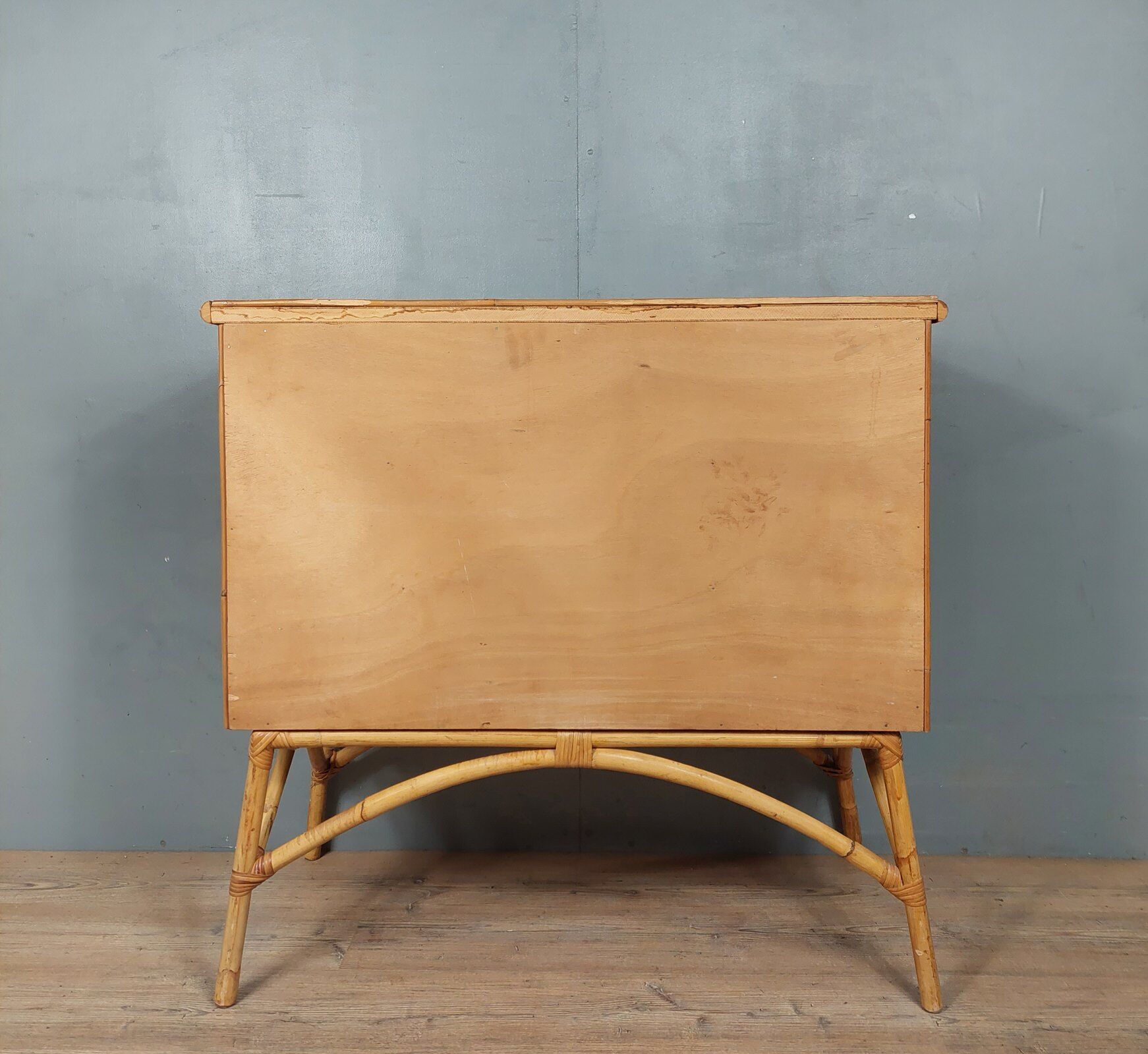 Commode vintage en bambou et rotin