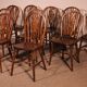 Lot de 10 chaises Windsor à dossier en roue du XIXe siècle