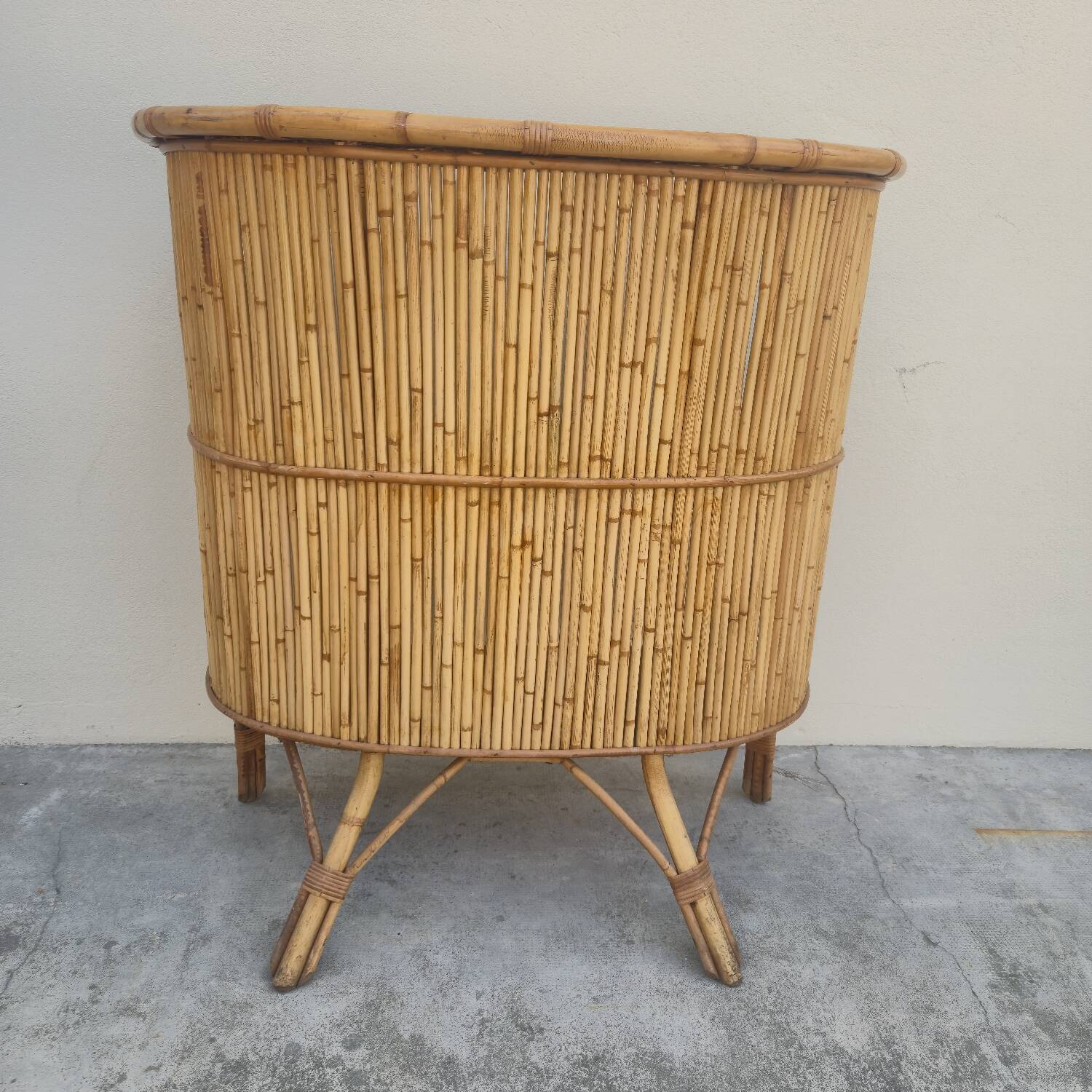 Vintage rattan bamboo bar 1950s
