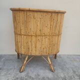 Bar vintage en rotin Bambou 1950s