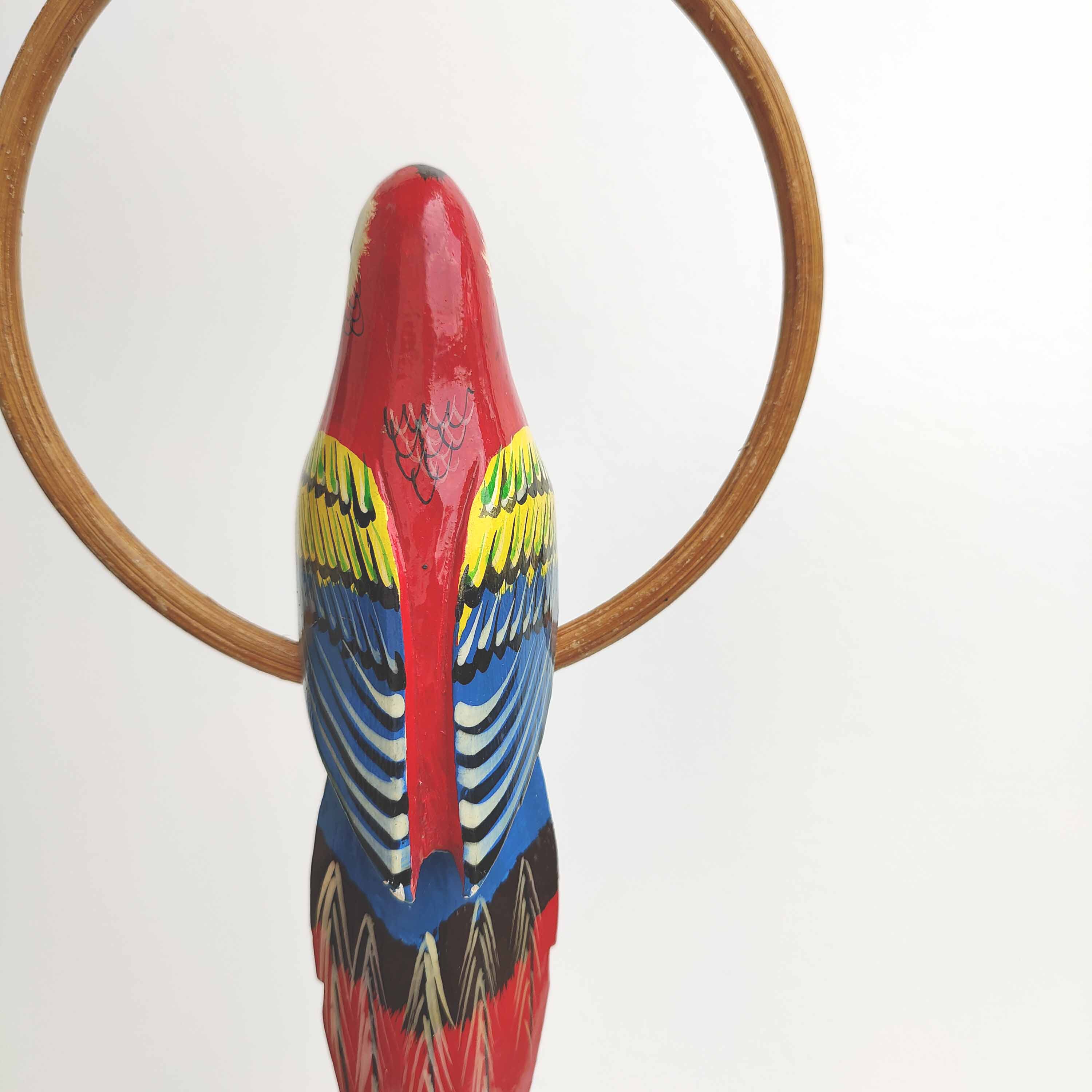 Suspension parrot wood and rattan