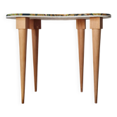 Tapered leg console table - bean-shaped canvas top