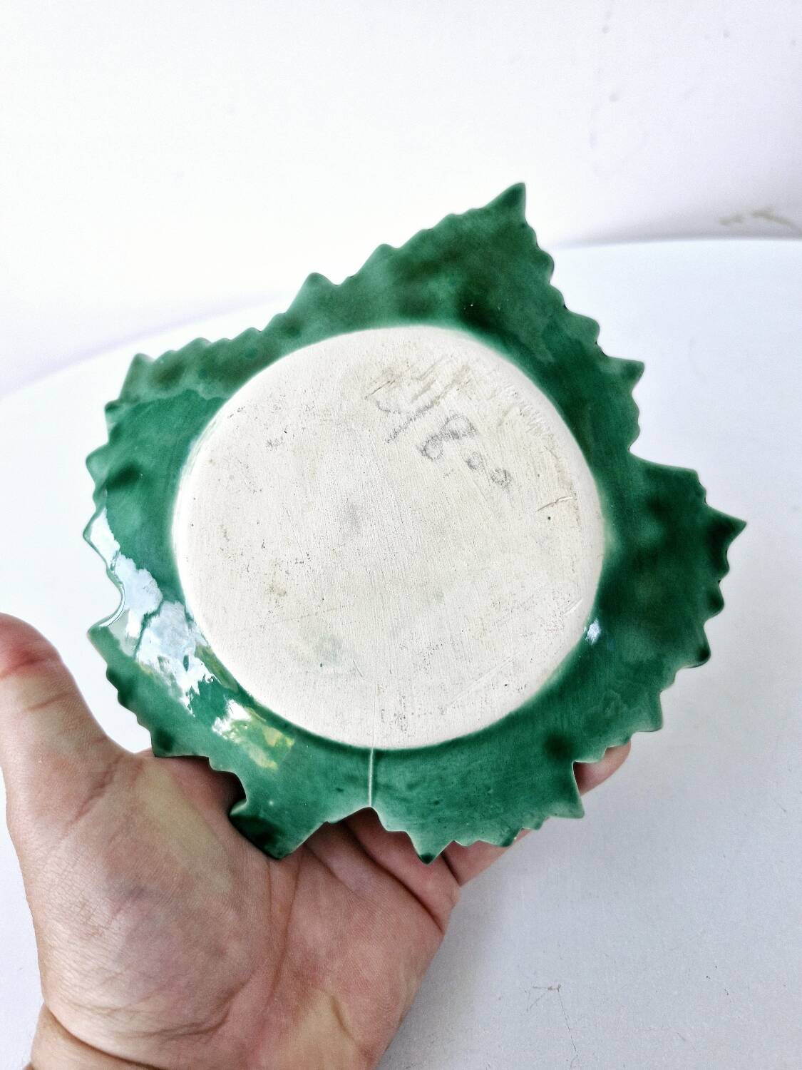 Servant Salt Pepper Mustard Ceramic DLG Vallauris Barbotine Escargot Leaf