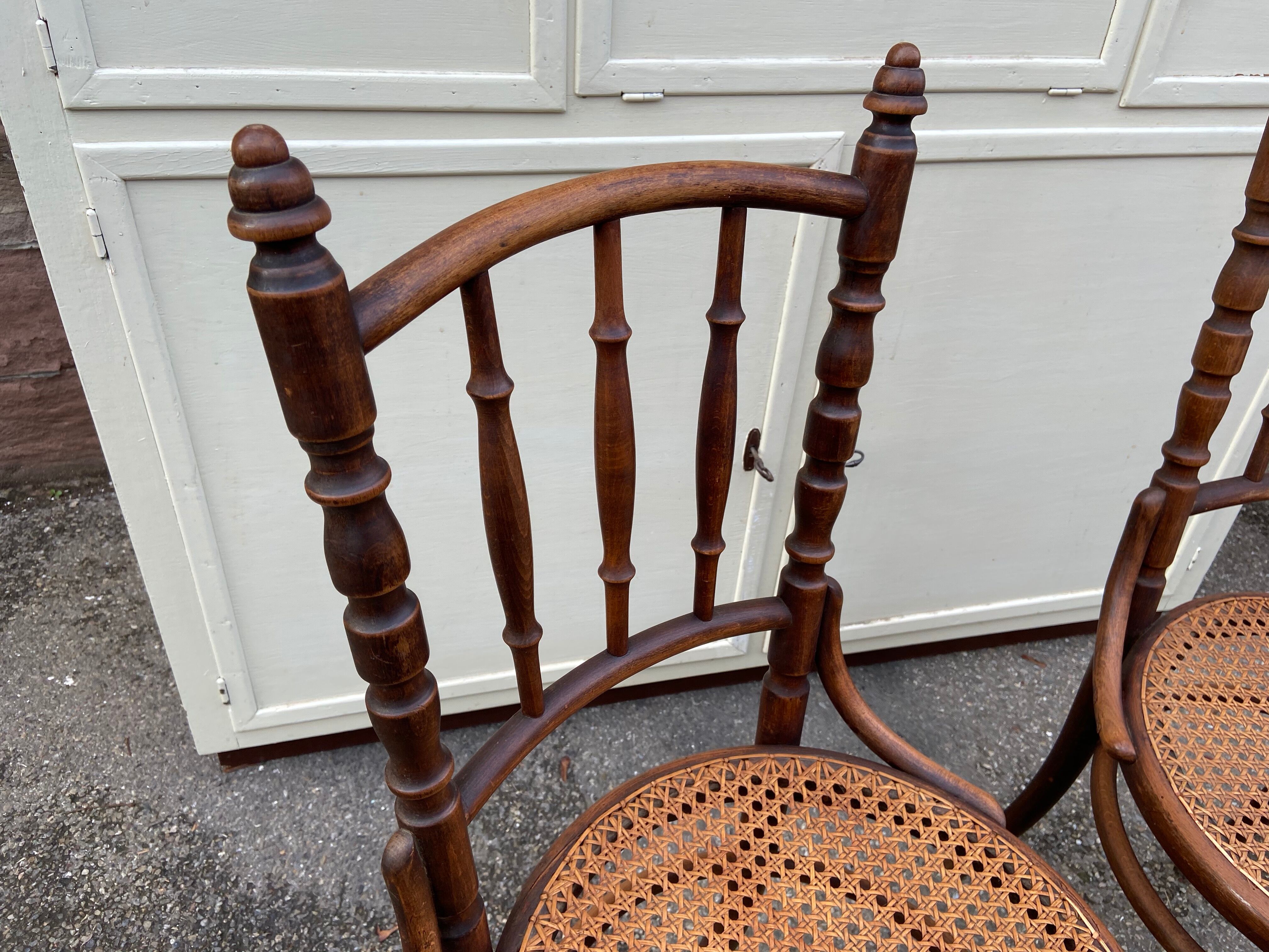2 Viennese chairs bistro fischel curved wood