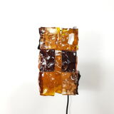 Pair of brutalist wall light in cut glass by Jean Simon Labret