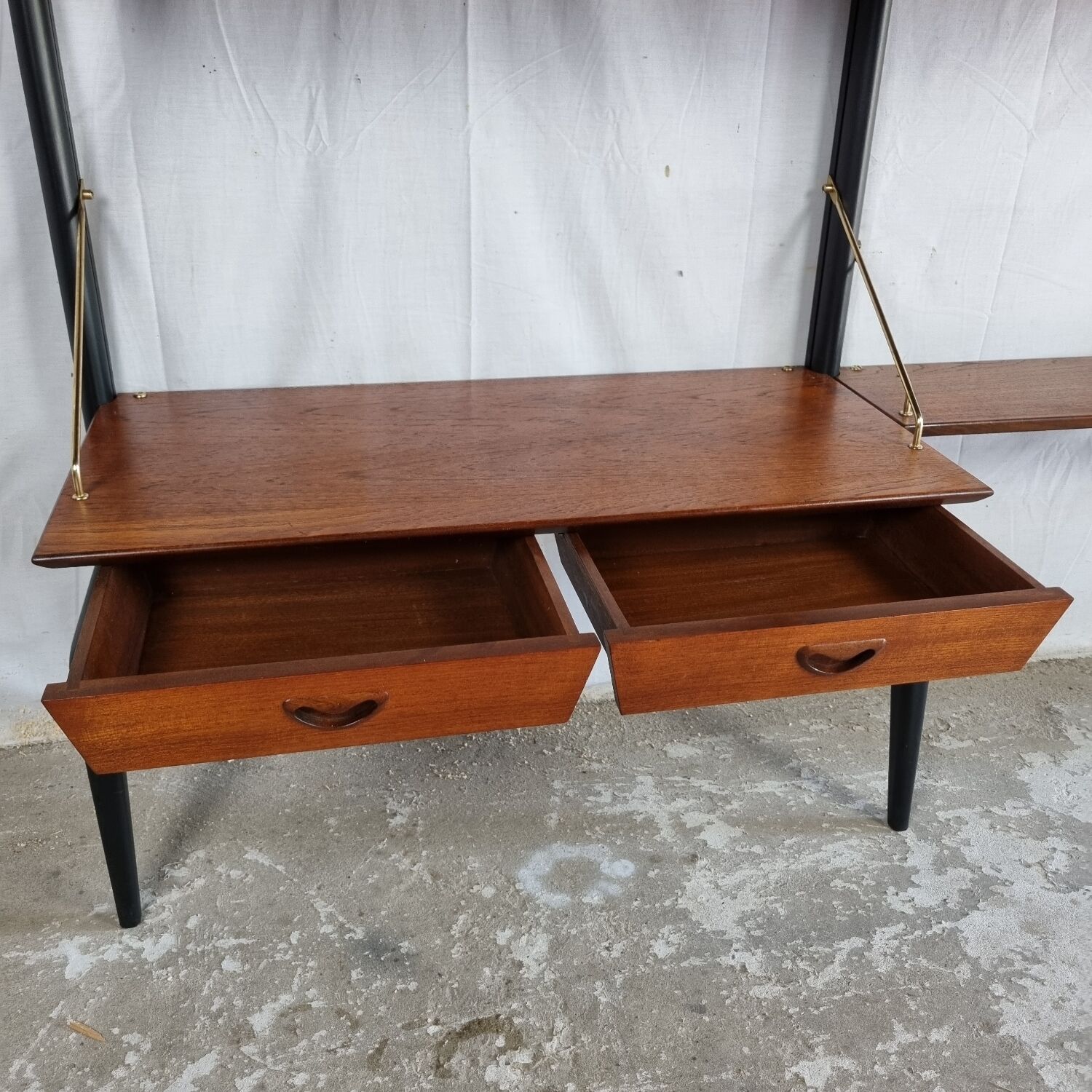 Mid-Century Modern Free Standing Teak Wall Unit by Louis van Teeffelen for WéBé