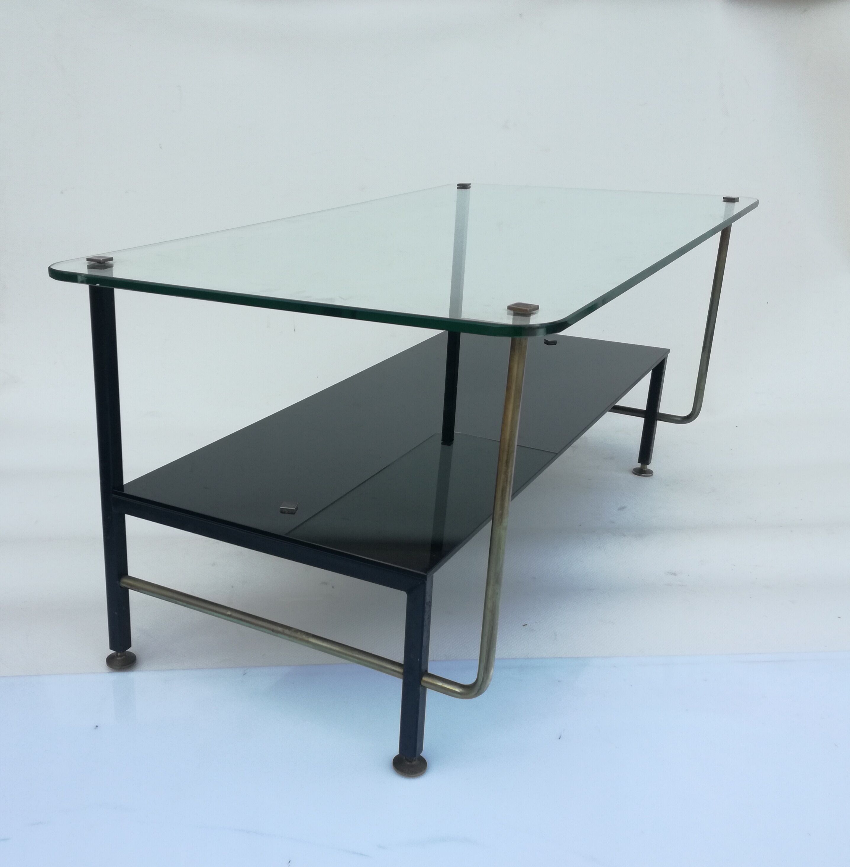 Asymmetrical glass coffee table 1950
