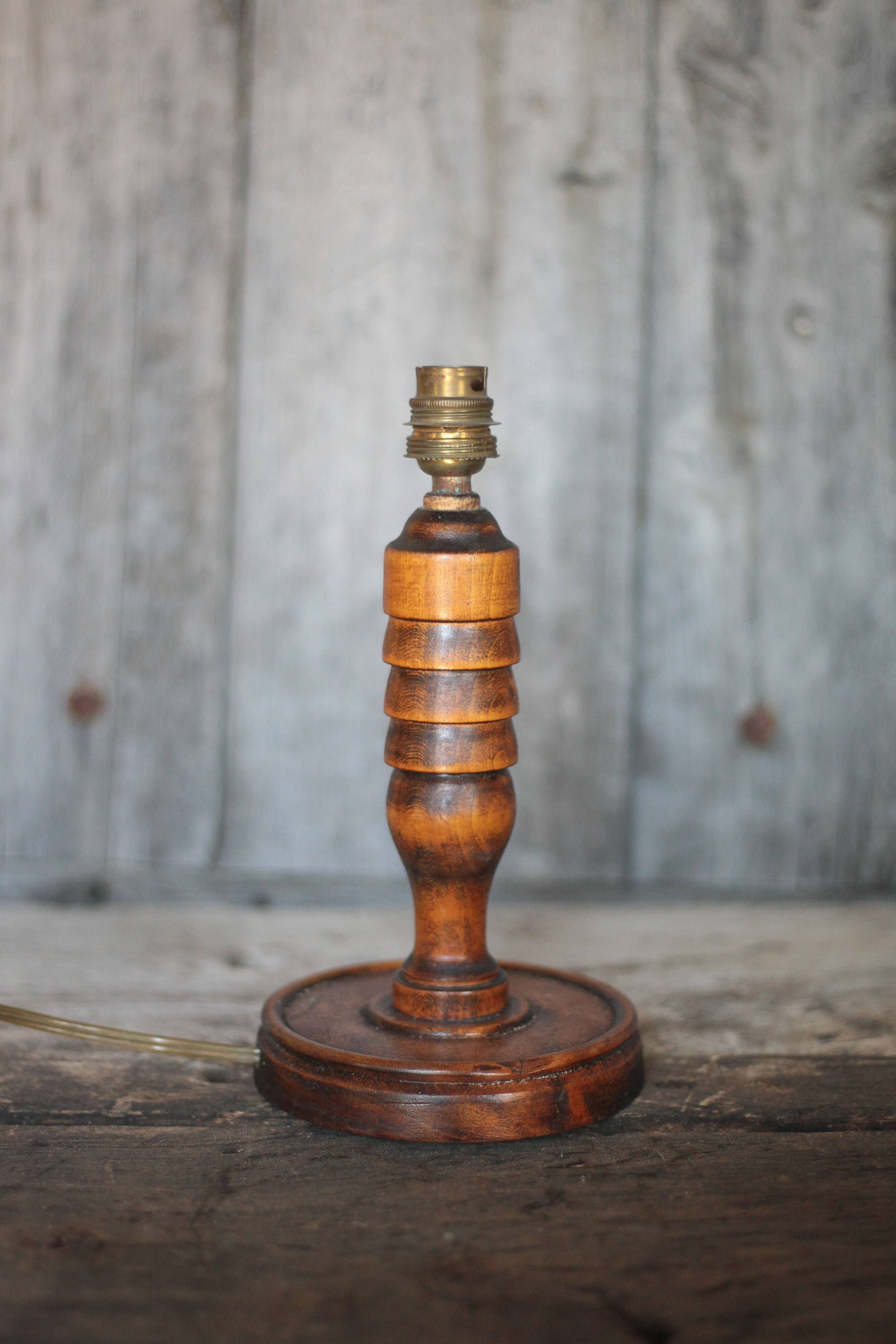 wood lamp, vintage wooden lamp base, table lamp, living room lamp, lamp
