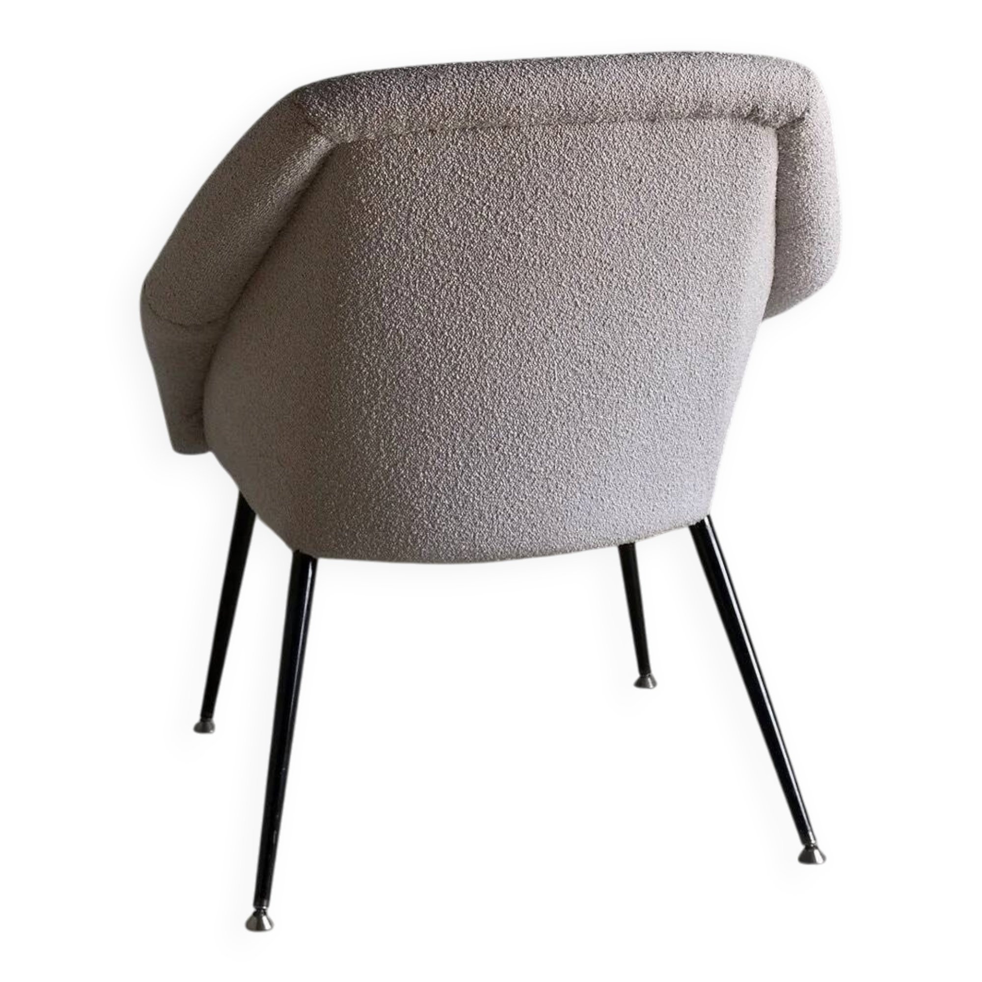 Gray boucle shell armchair | Germany | 1960s