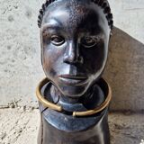 African tribal bust in ebony