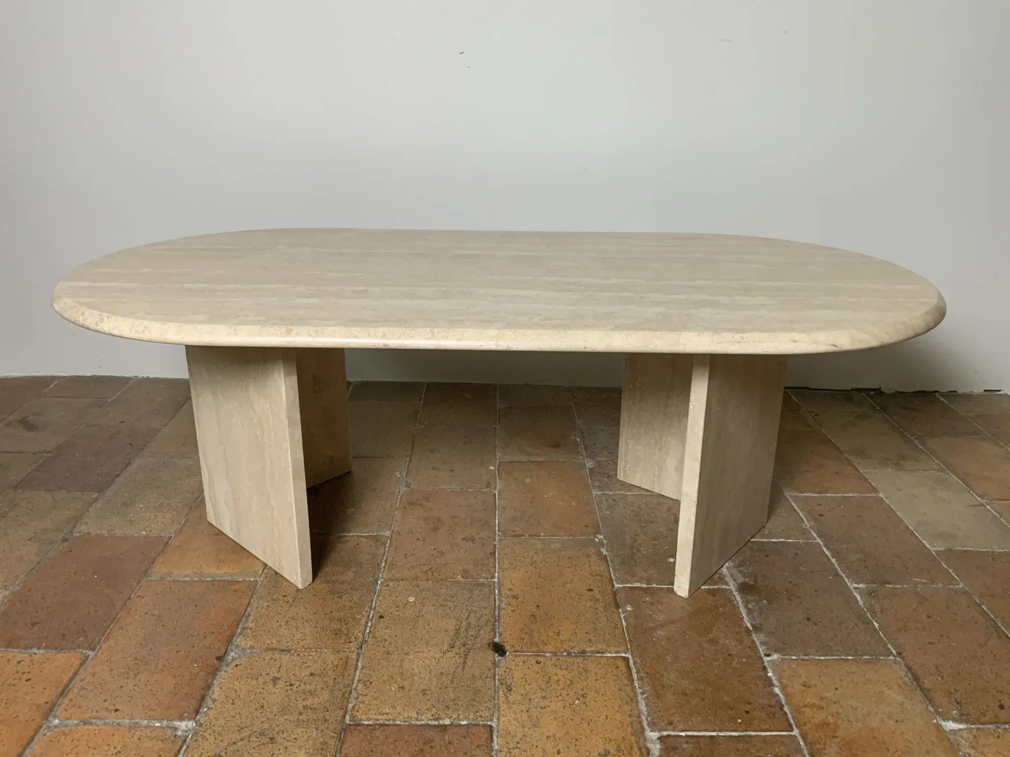 Travertine coffee table