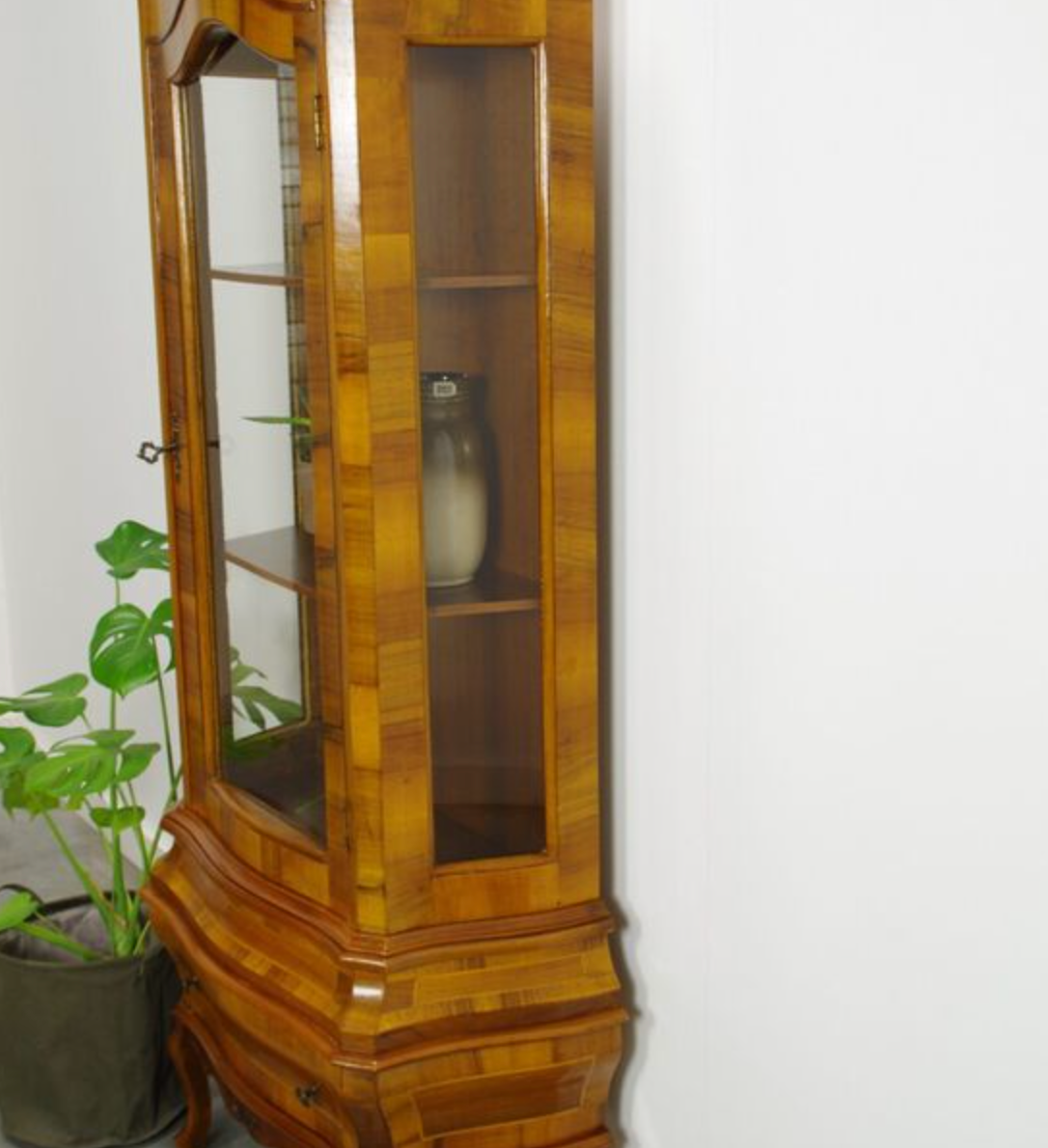 Vintage walnut wood showcase