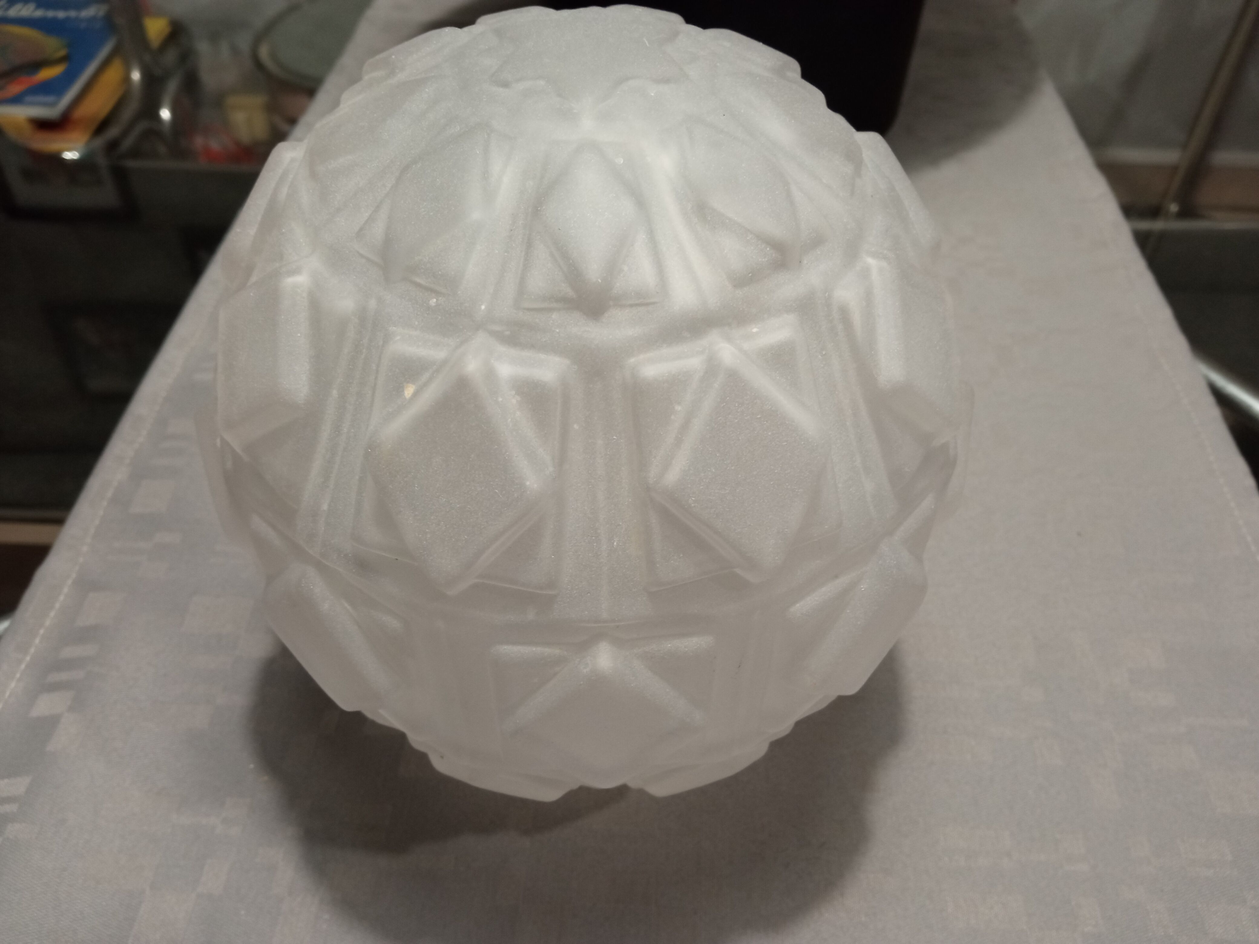 Globe or shell for suspension or floor lamp glass frost art deco