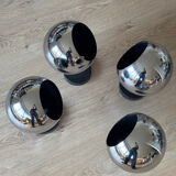 Space Age chrome wall lights, Germany 1970