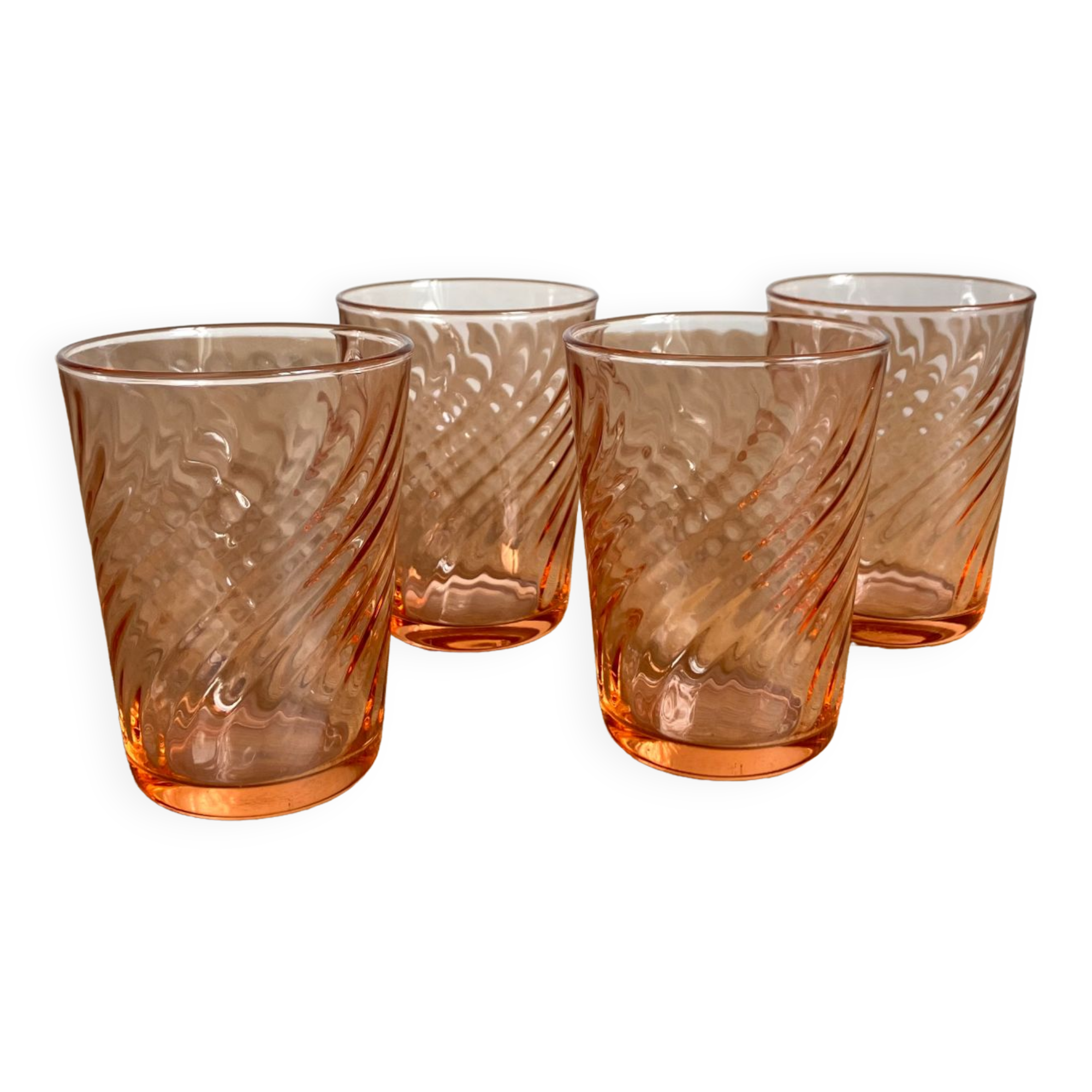 Lot De 4 Verres à Liqueur Vintage Luminarc - Modèle Rosaline, Années 1970 - État D'usage