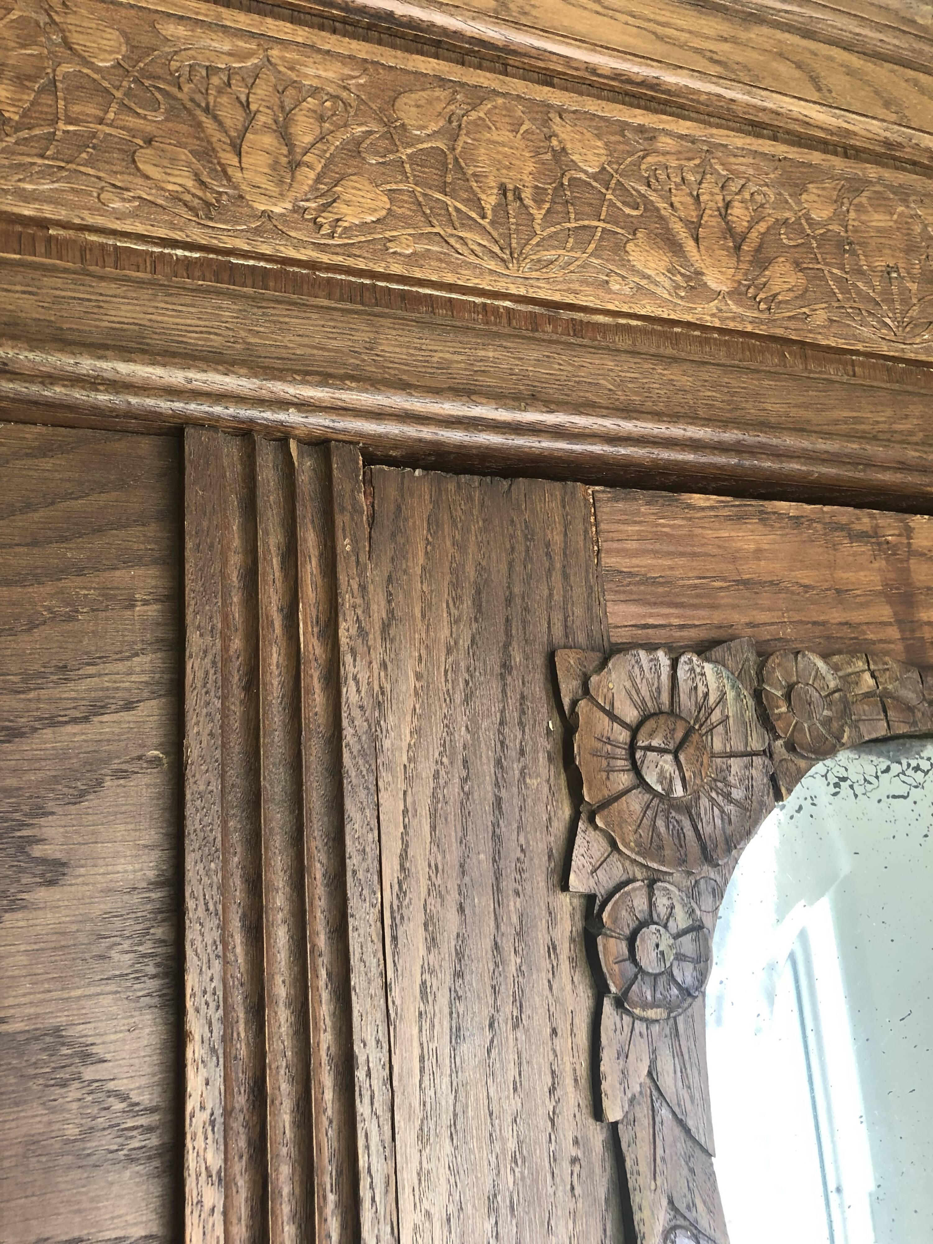 Antique wardrobe with mirror