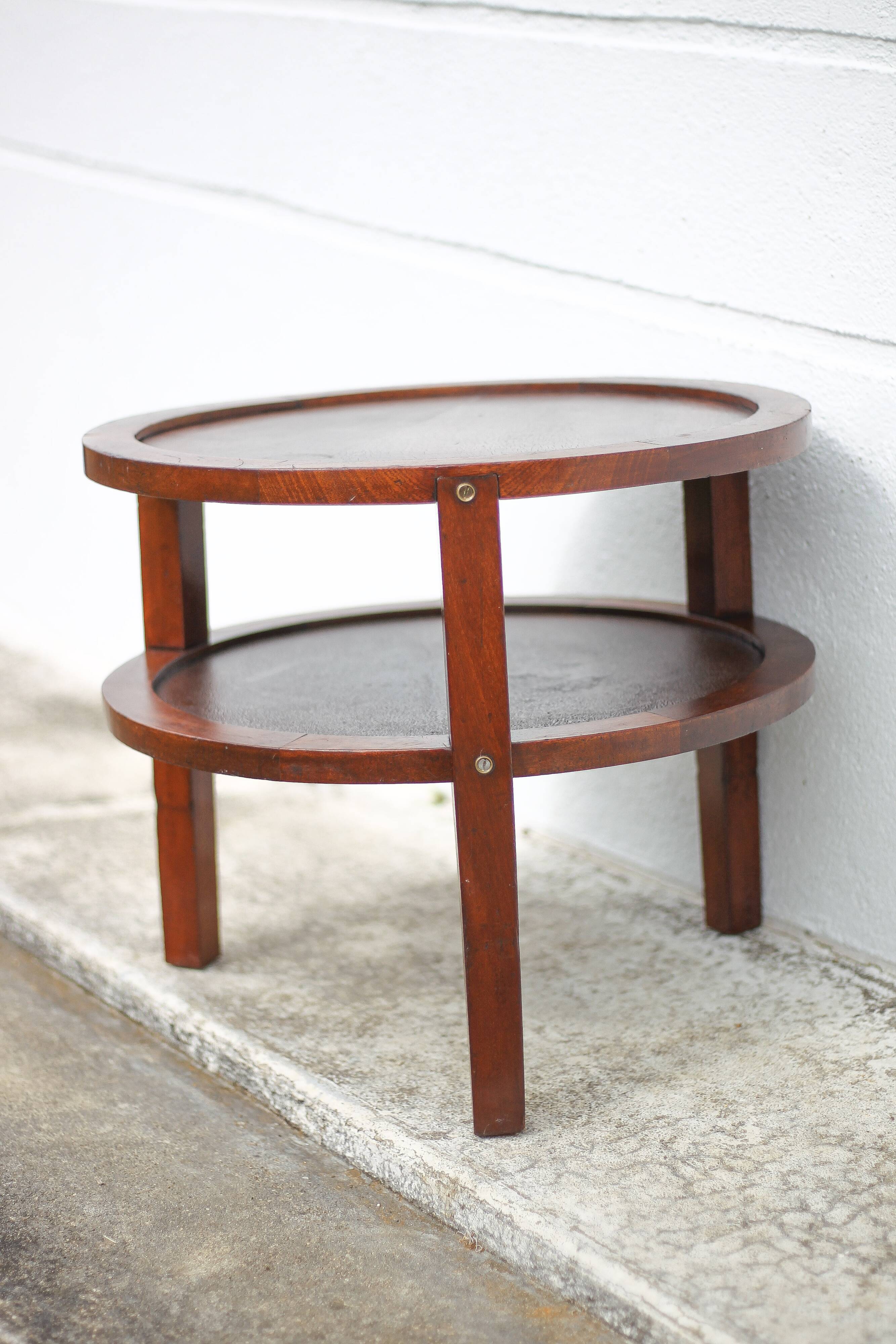 Art Deco style wooden coffee table, vintage wooden table, living room table