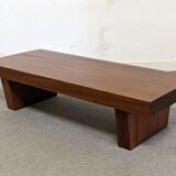 Brutalist coffee table in solid teak from the 60s/70s
