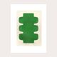 Abstract painting on paper - 30x40 - NUX green - signed Eawy