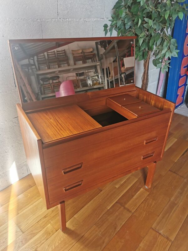 Coiffeuse-commode scandinave en teck par arne wahl iversen pour brenderup