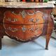 Commode Louis XV galbée marbre brun et bronze 1900
