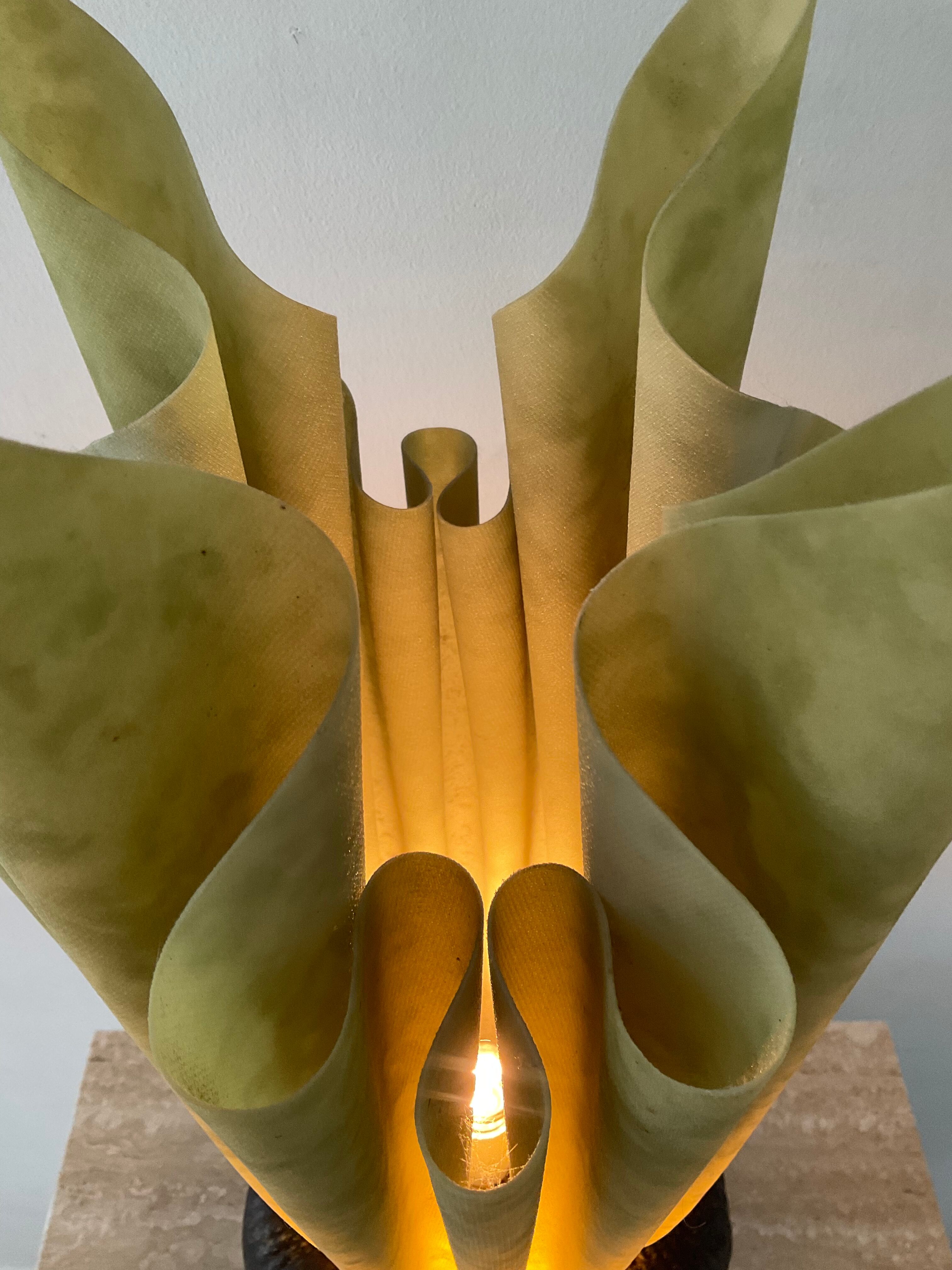 Georgia Jacob gold leaf lamp from the 70s and 80s signed