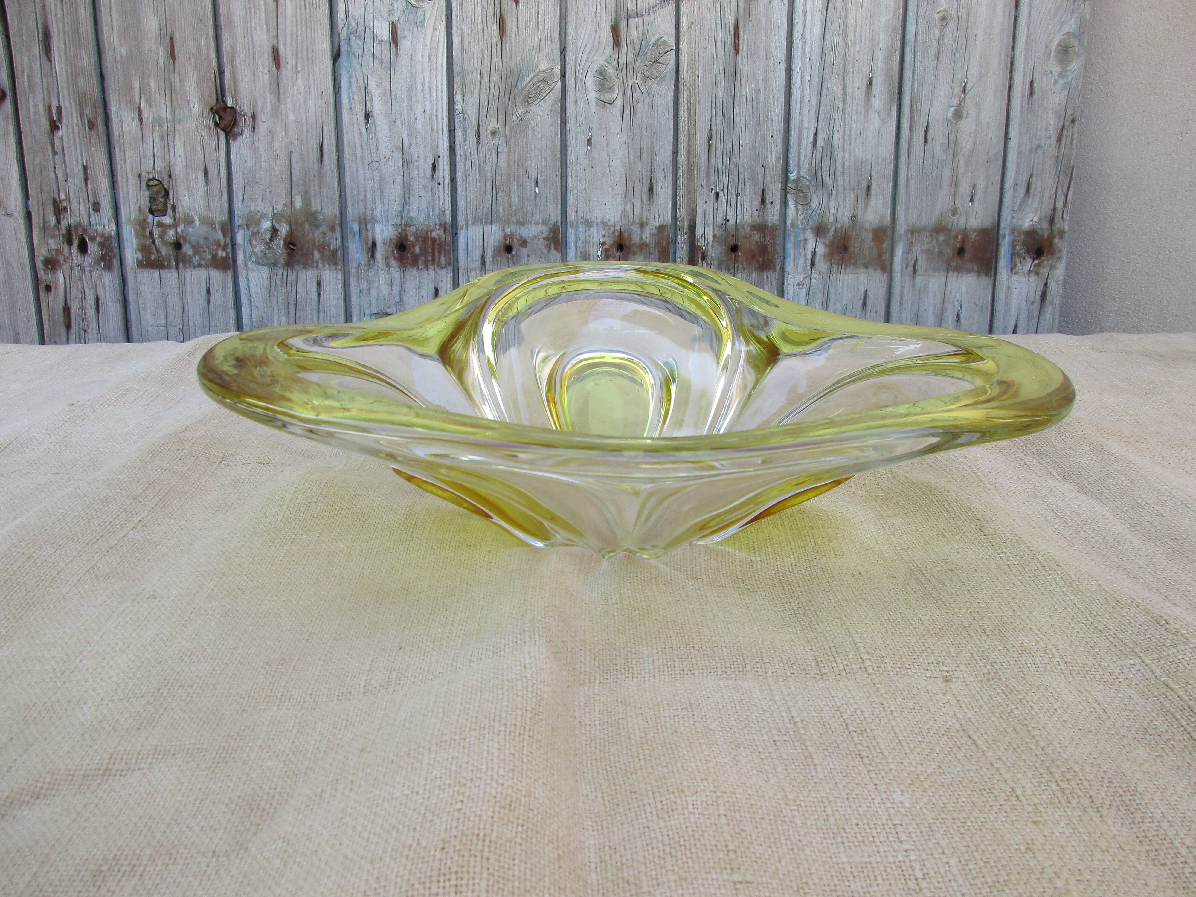 Yellow glass fruit cut