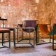 Leather and metal armchair