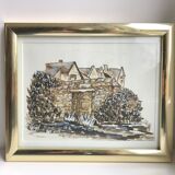 Aquarelle L'escape encadrée signée Maguy
