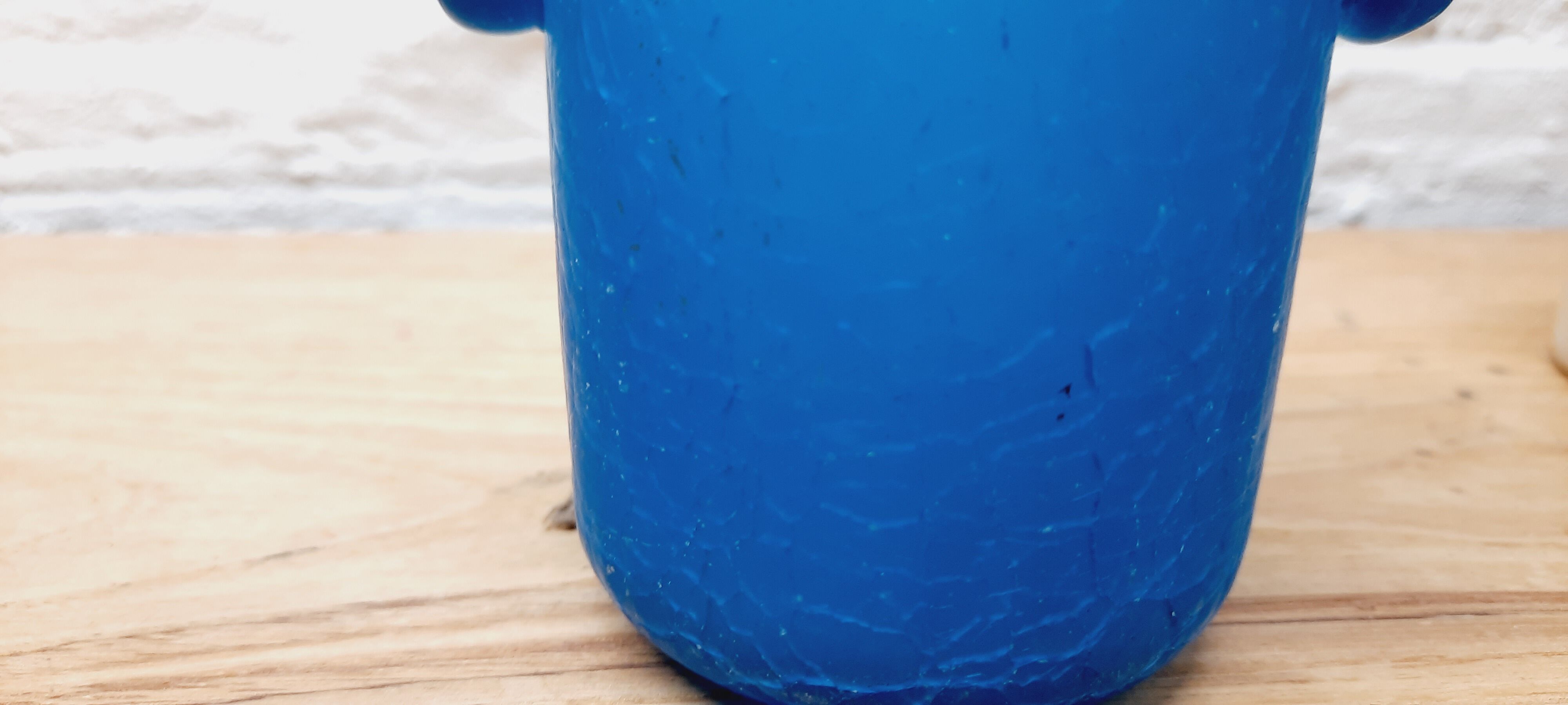 Blue glass paste vase