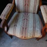 Paire de fauteuils voltaire Napoleon lll en acajou du XlX ème siecle ref je